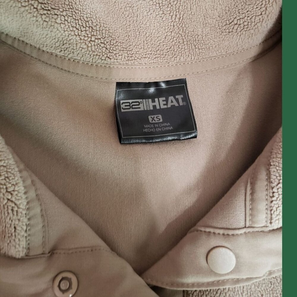32 Degrees Heat Snap Pullover Fleece Jacket Womens Casual Warm Layer Tan Xsmall - Picture 3 of 9